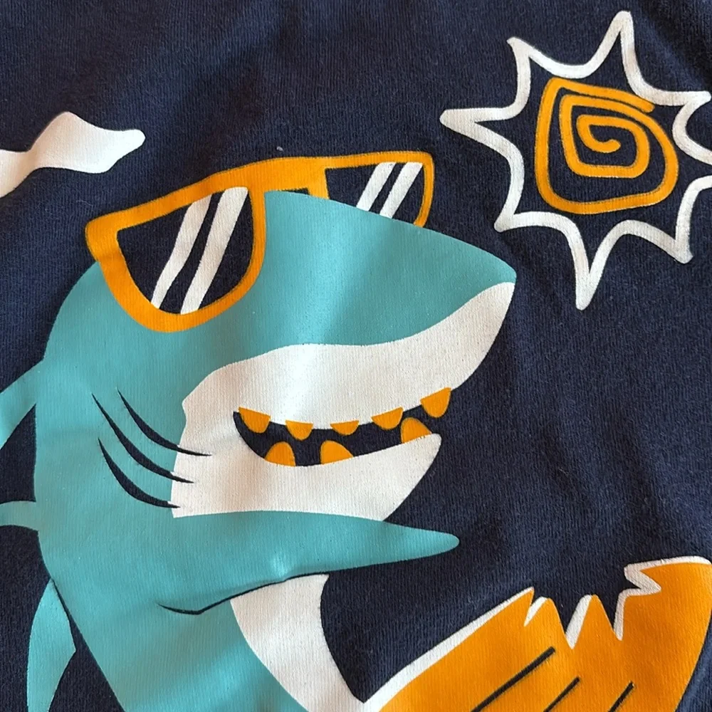4T The Children's Place Surfing Shark Graphic Tee